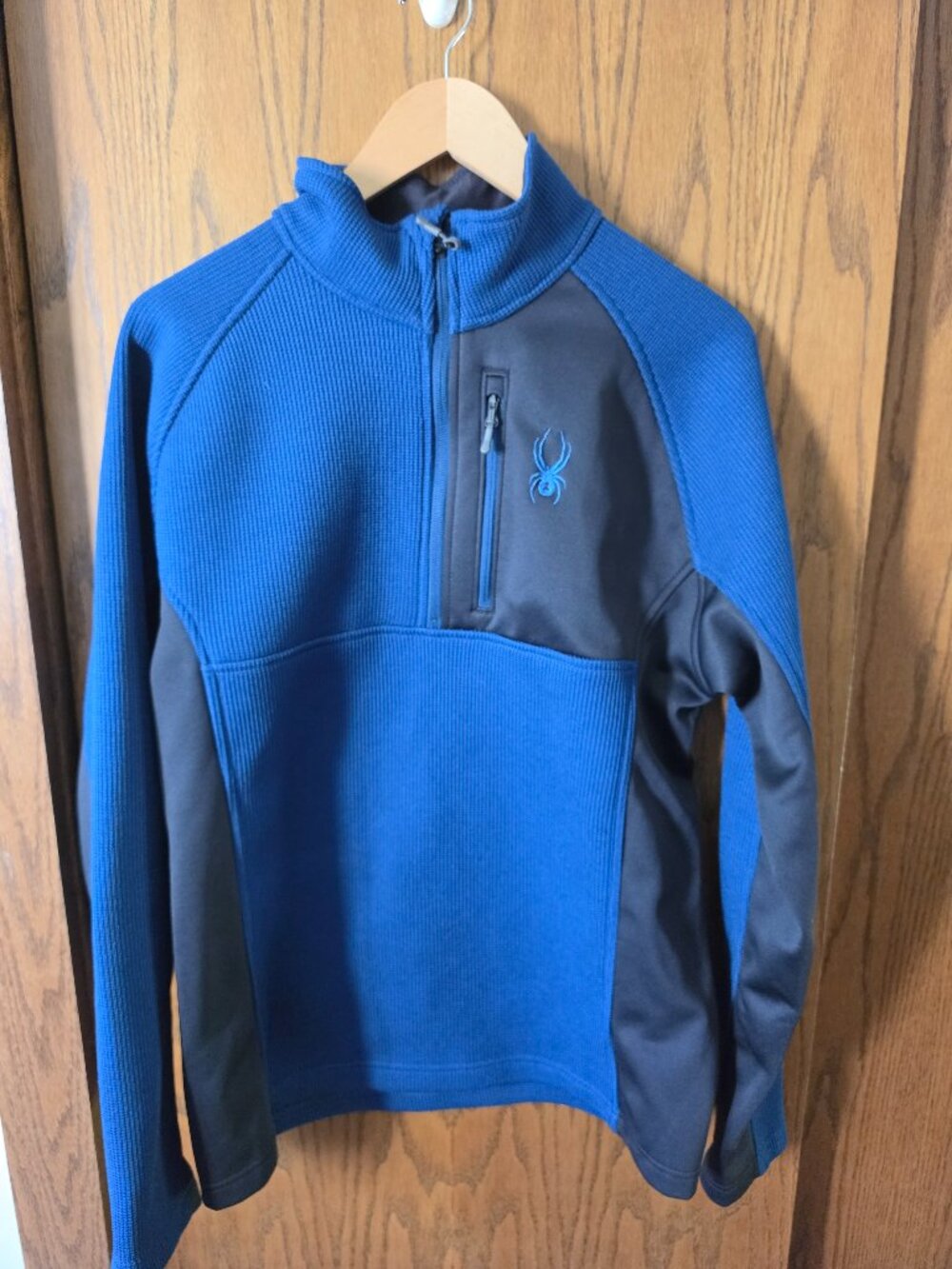 Spyder Men’s Outbound Quarter Zip Sweater Blue Medium #1299048 EUC